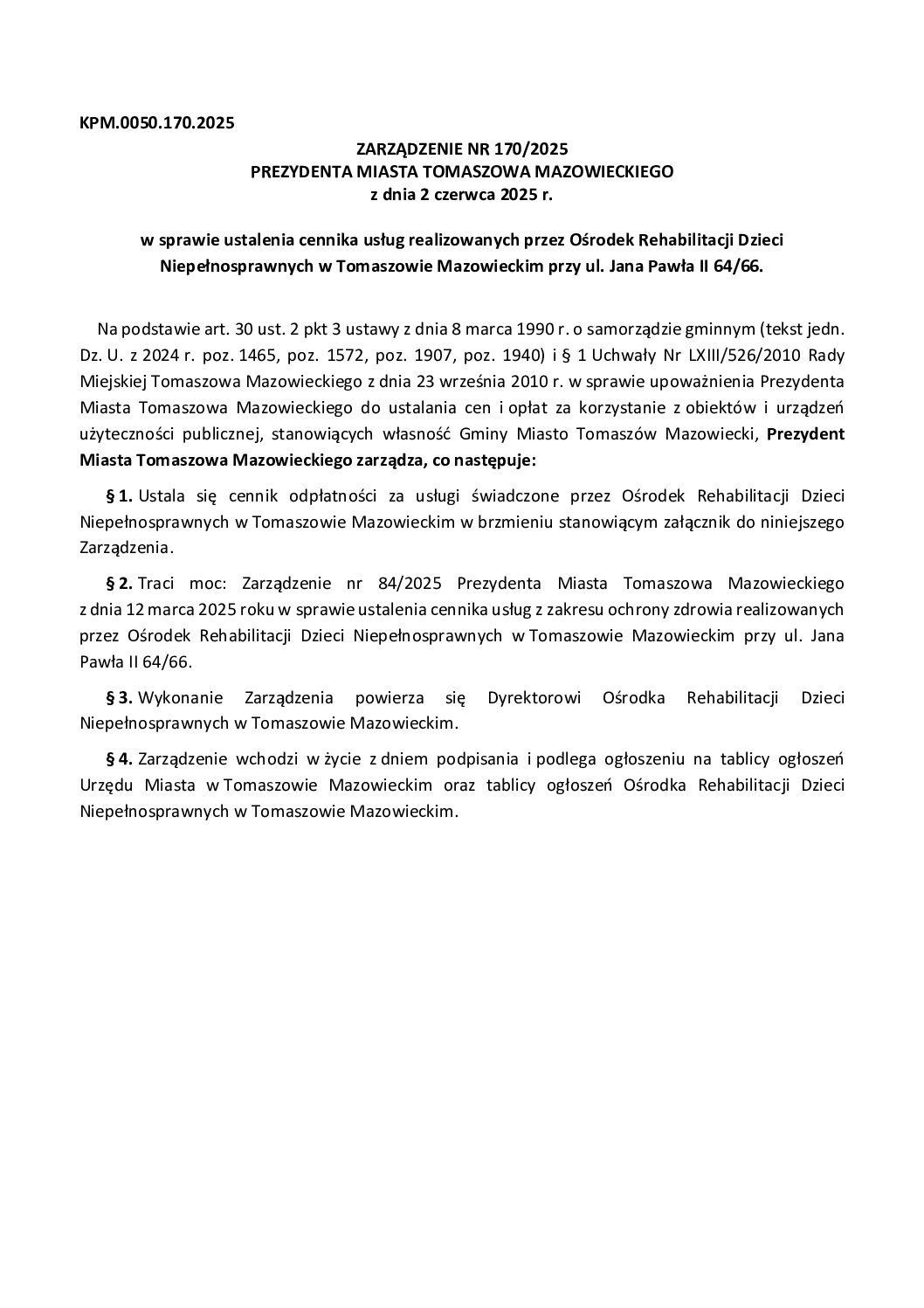 Zarządzenie Nr 10_2021 z dnia 8 stycznia 2021 r_